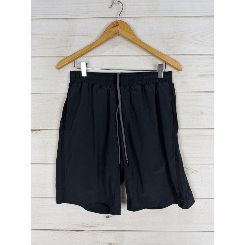 Fourlaps Shorts Mens Medium Black Lined Running Athletic Gym Training Stretch